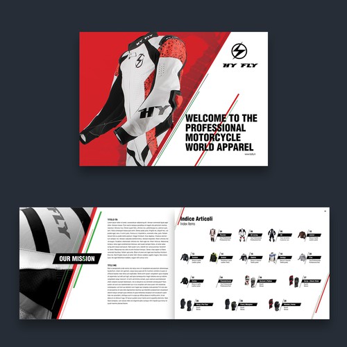 Jacket design with the title 'Brochure Design for Biking Gears'