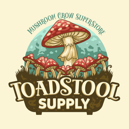 Mushroom logo with the title 'toadstool'