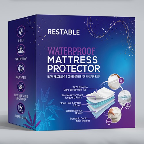 Distinctive design with the title ' Waterproof Mattress Protector Box Design'
