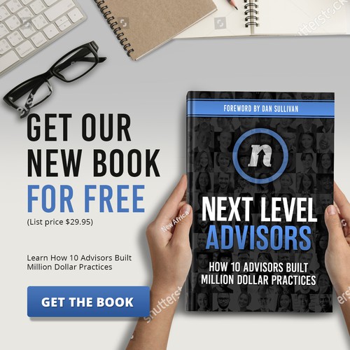 Instagram ad design with the title 'Facebook Ad to promote new book launch'