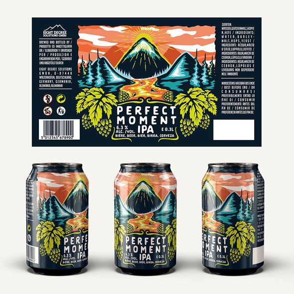 Beer bottle design with the title 'Craft beer label'