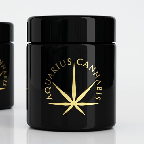 3D rendering design with the title 'logo and business card for Aquarius Cannabis'