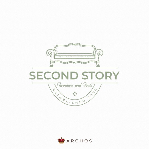 Antique design with the title 'Second Story Furniture'