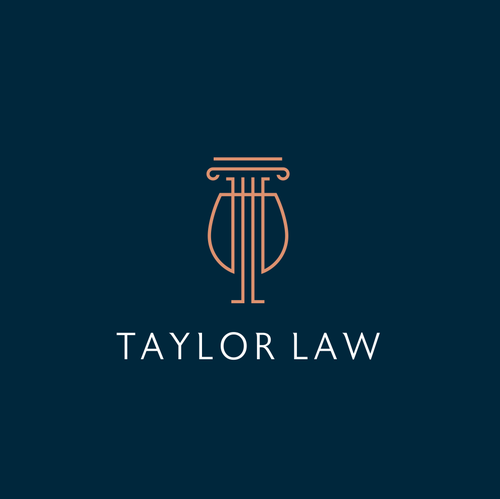Law firm brand with the title 'wine bottle and pillar law'
