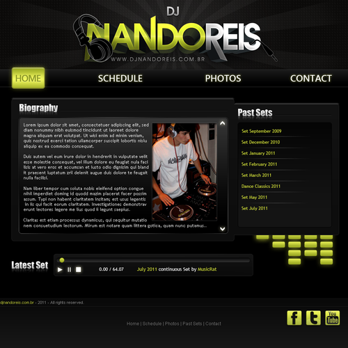 Music website with the title 'Help Dj Nando Reis with a new website design'