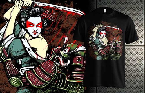 Japanese t-shirt with the title 'geisha'