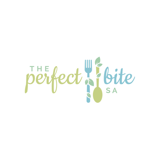 Healthy food logo with the title 'The Perfect Bite'