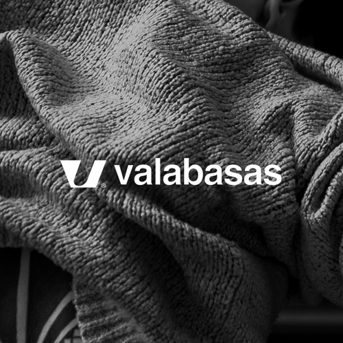 Modeling logo with the title 'VALABASAS'