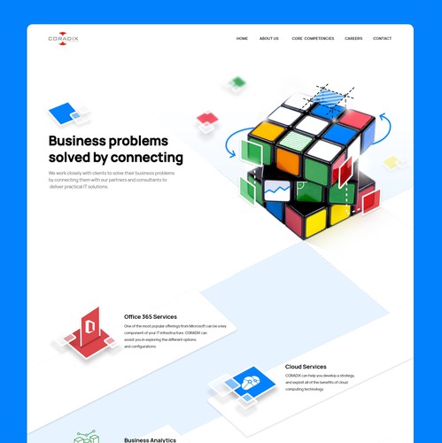 IT website with the title 'Website for  Information Technology Consulting Client'