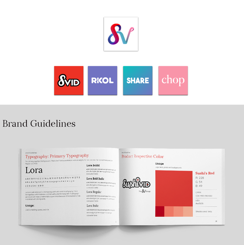 Platform design with the title 'Logo and Brand guidelines for the SV Group'