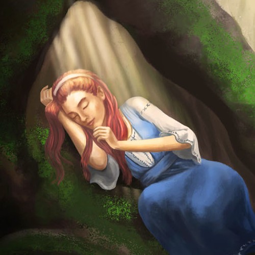 Painting artwork with the title 'Illustration for a fantasy book'