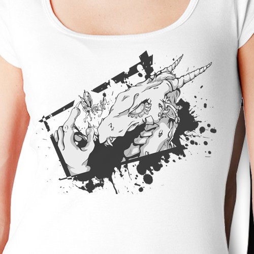 black and white design shirt