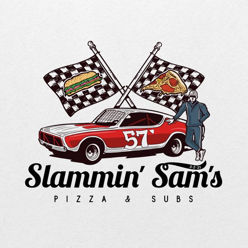 Fast food logo with the title 'New Local Pizza Shop'