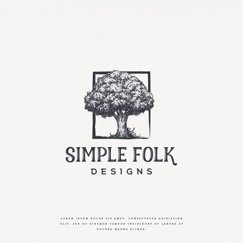 Sketch design with the title 'Simple Folk Designs'