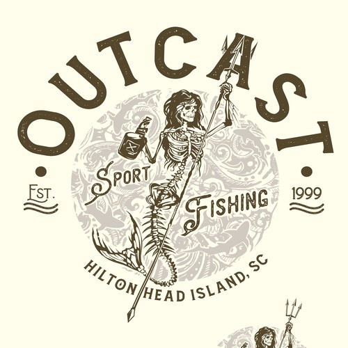 Diving design with the title 'Outcast, Hilton head island, SC'