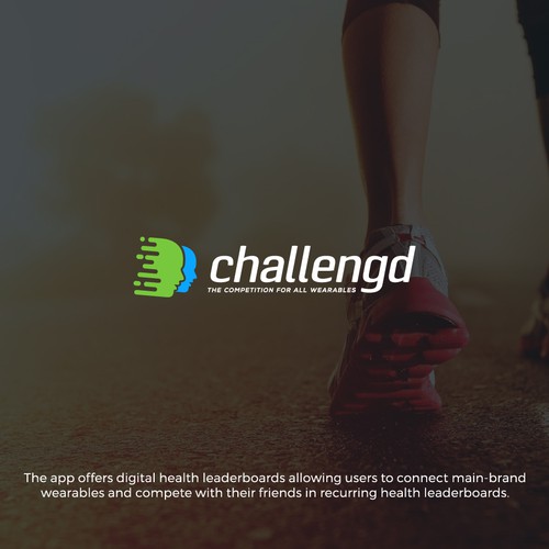 Wellness logo with the title 'Dynamic logo for challenging app.'