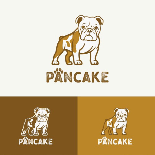 Dog logo with the title 'pancake logo'