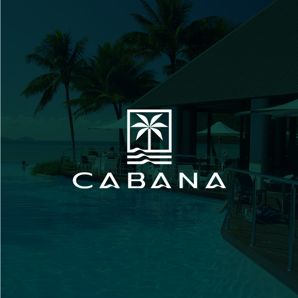 Tropical brand with the title 'minimal coconut tree + wave logo'