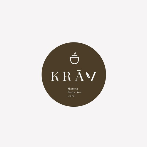 Coffee shop brand with the title 'KRAV'