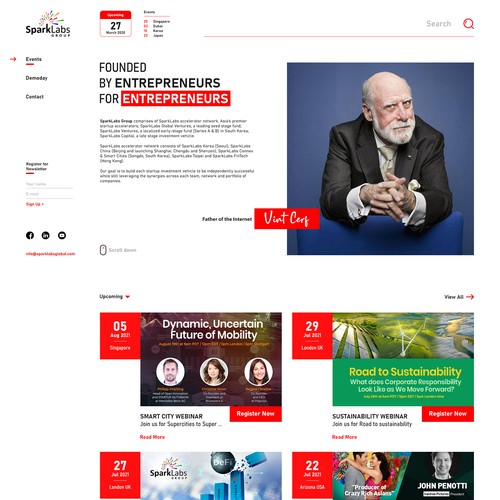 Event website with the title 'Tech Event Website UI'