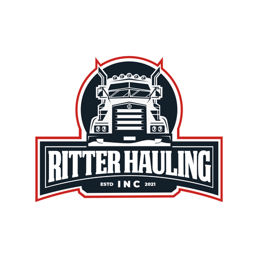 Trucking design with the title 'RITTER HAULING'