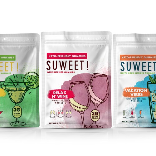 Gummy packaging with the title 'Gummies design'