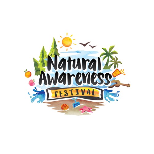 Paint design with the title 'Natural Awarness Festival Logo'