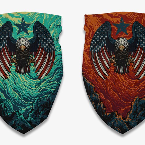 Patriotic design with the title 'Eagle Bandana'