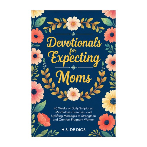 Devotional book cover with the title 'Uplifting Cover for Pregnant Moms'