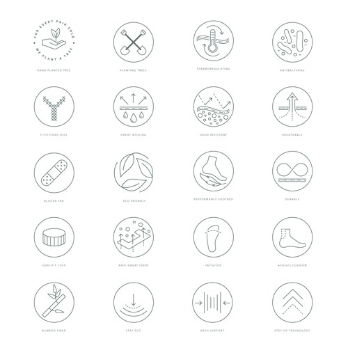 Outline design with the title 'Line icons'