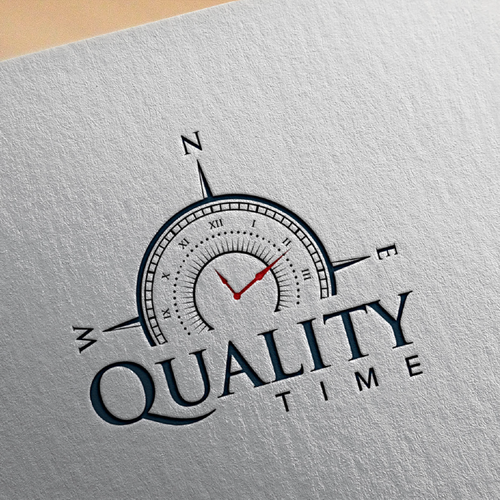 Stopwatch logo with the title 'Watch and compass logo'