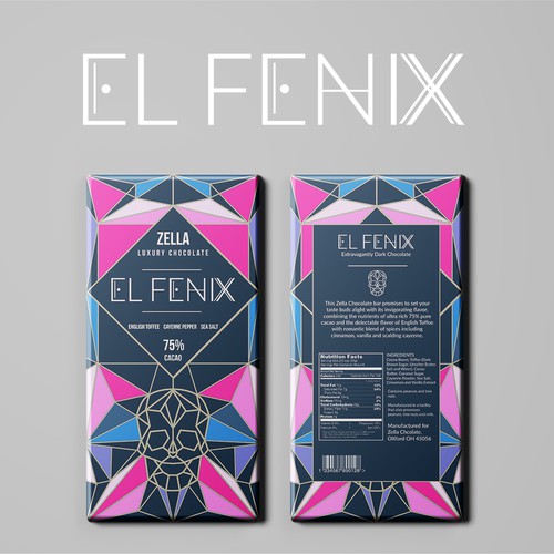 Chocolate bar design with the title 'Packaging design'