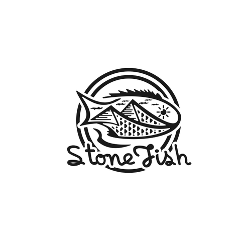 Aloha logo with the title 'stone fish'