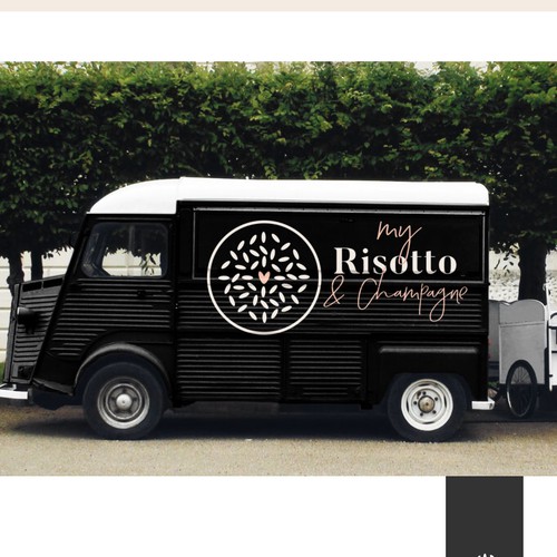 Food truck design with the title 'Foodtruck Logo für MyRisotto '