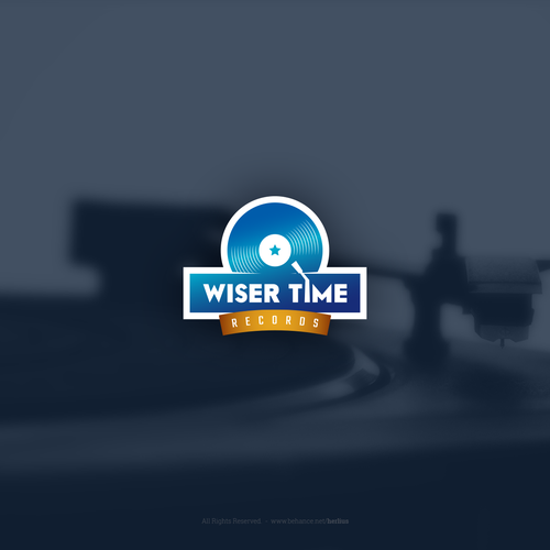 Record logo with the title 'Logo concept for an online record store'