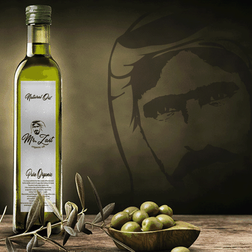 Arabian design with the title 'Mr Zait-Arabic oil'