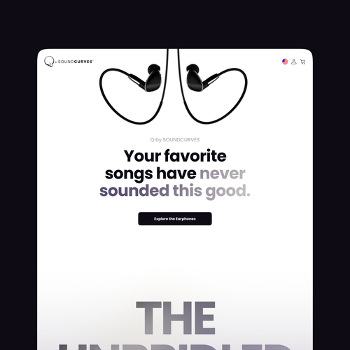 Premium website with the title 'A clean, modern website design for a Premium Earphones Company'