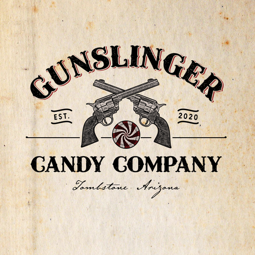 Candy design with the title 'GUNSLINGER'
