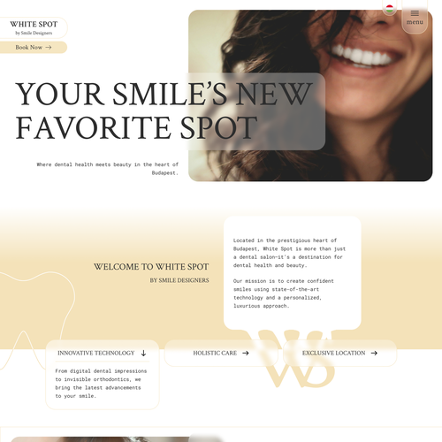 Dental website with the title 'Business website for White Spot'