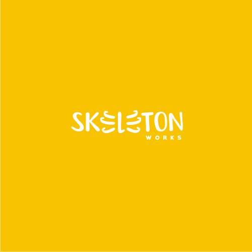 Skeleton logo with the title 'Logo Design for "Skeleton Works"'