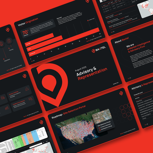 Keynote design with the title 'Baxtel Presentation'