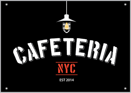 Franchise logo with the title 'CAFETERIA NYC THE NEXT GREAT FRANCHISE'