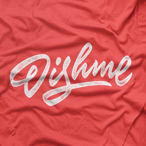 Brush lettering design with the title 'Dishme'