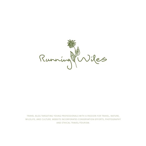 Wildlife photography logo with the title 'LOGO DESIGN FOR RUNNING WILES'