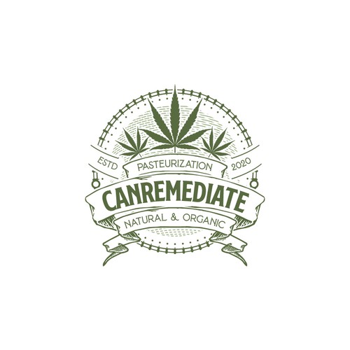 Cannabis leaf logo with the title 'Classic Logo Canremediate Natural & Organic Cannabis'