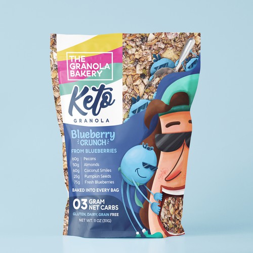 Art packaging with the title 'Illustration Packaging Concept for The Granola Bakery'