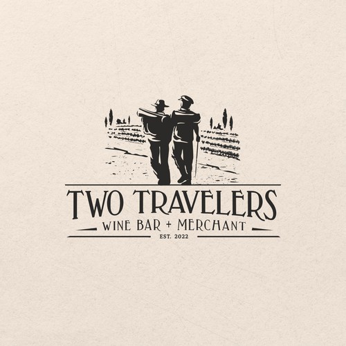Traveler logo with the title 'Logo concept for a Wine Bar'