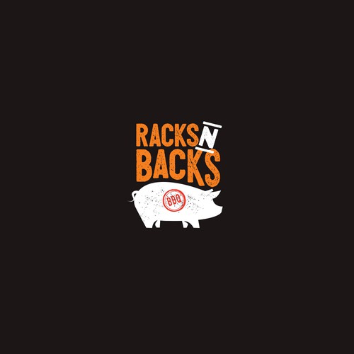 Barbecue design with the title 'Racks N Backs BBQ'