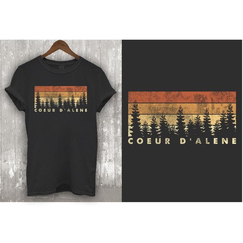 Mountain t-shirt with the title '2024 Coeur d'Alene T-Shirt Design'
