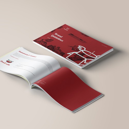 Style guide design with the title 'Brand Guide for an amazing Gift Service'